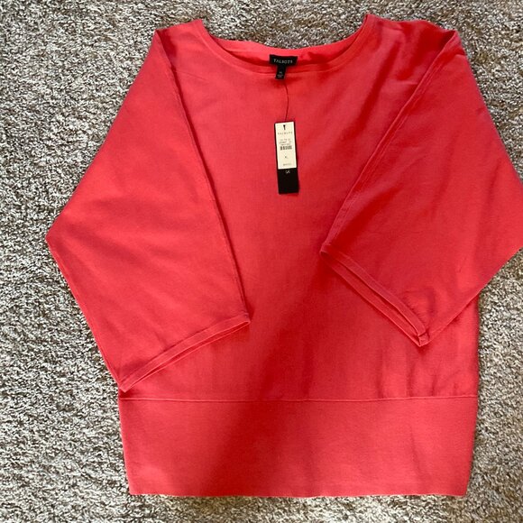 Talbots NWT Women's Lovely Cotton/Rayon Soft Blend Coral Peach XL Top - Picture 5 of 5